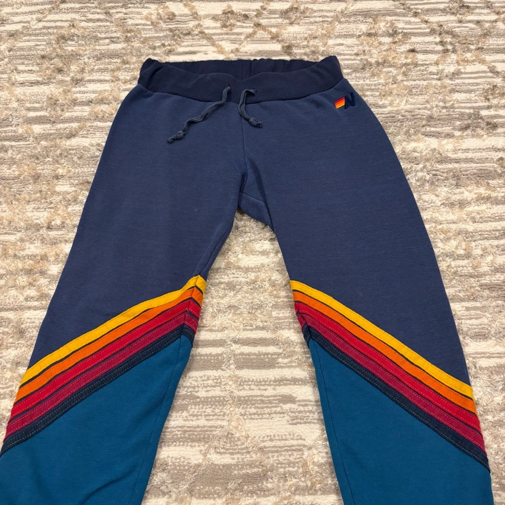 Aviator Nation Glider Stripe Rainbow Sweatpants Women’s Small Made In USA Read - Picture 3 of 16